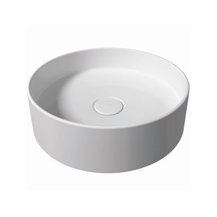 Waskom Salenzi Hide Circle 40x12 cm Glans Wit (inclusief bijpassende afvoerplug)