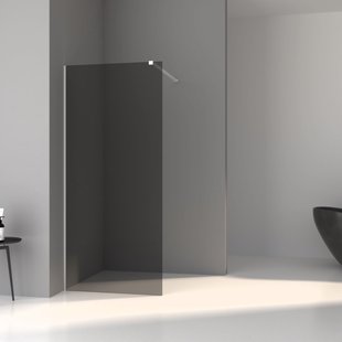 BWS Inloopdouche Pro Line Rookglas 140x200 Nano Coating Geborsteld Messing Goud Profiel en Stang