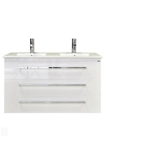 Badkamermeubelset Sanicare Q1 3 Soft Close Lades Grey Wood 121x46 cm