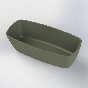 Vrijstaand Ligbad Arcqua Cali 174x78x55 cm Cast Marble Mat Groen