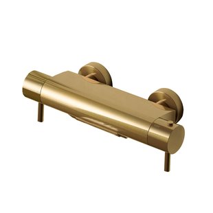 Badkraan Hotbath Cobber Thermostaat Waterval Uitloop Geborsteld Messing Living Colours