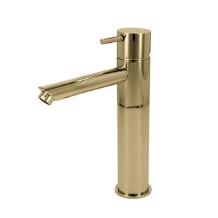 Wastafelmengkraan Hotbath Cobber 1-hendel Recht 21.6 cm Gepolijst Messing PVD