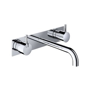 Wastafelmengkraan Hotbath Cobber Inbouw 2-hendel Met Achterplaat Gebogen 18 cm Chroom