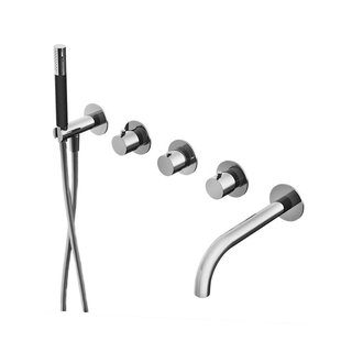 Badthermostaat Hotbath Cobber Inbouw Met Uitloop 2 Stopkranen Chroom (excl. inbouwdeel)