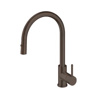 Keukenmengkraan Hotbath Fellow Draaibaar/Uittrekbare Uitloop 38.5 cm Verouderd Messing Living Colours