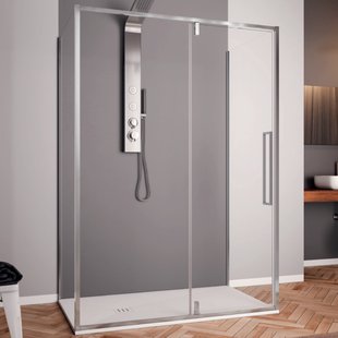 Douchecabine Lacus Murano 120 cm Helder Glas Met Klapdeur Aluminium Profiel Chroom (2 Zijwanden)