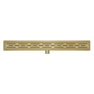 Douchegoot Wiesbaden Met Flens 90x7cm 6.7cm Diep Geborsteld Messing Goud Douchegoot Wiesbaden Met Flens 90x7cm 6.7cm Diep Geborsteld Messing Goud