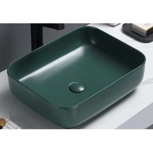 Waskom Sanilux Minerva Color Line 50x39x13 cm Inclusief Click Waste Mat Jade Groen