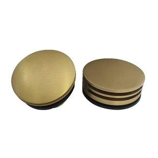 Badafvoerplug Set BWS tbv Badoverloopcombinatie Met Vulfunctie Rond Geborsteld Messing Goud