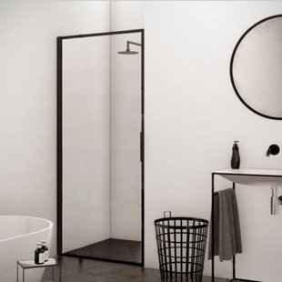 BWS Nisdeur Recta 100x200 cm 8 mm NANO Glas Mat Zwart Profiel