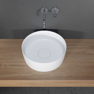 Waskom Riho Thin Opbouw Rond 41.8 cm Mat Wit