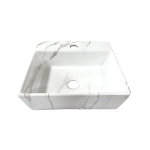 Fontein BWS Marmerlook 33.5x29x11.5 cm Keramiek Wit