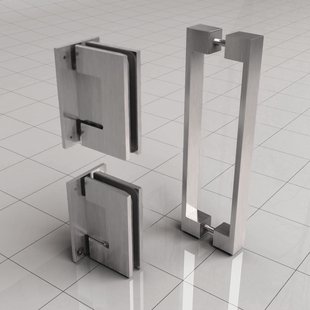 Scharnierset En Greep tbv Profielloze Nisdeur Wiesbaden Less Geborsteld Staal