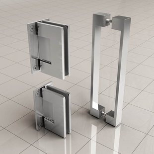 Scharnierset En Greep tbv Profielloze Nisdeur Wiesbaden Less Chroom