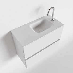 MONDIAZ ADA 60cm toiletmeubel talc. LEX wastafel talc rechts 1 kraangat