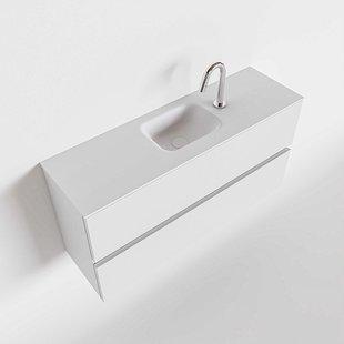 MONDIAZ ADA 100cm toiletmeubel talc. LEX wastafel talc midden 1 kraangat