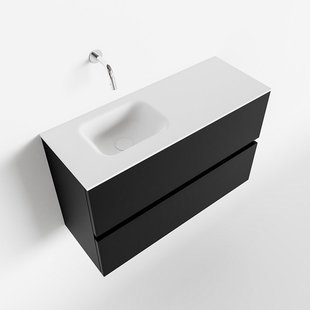 MONDIAZ ADA 80cm toiletmeubel urban. LEX wastafel talc links zonder kraangat