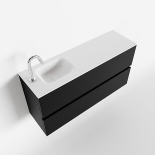 MONDIAZ ADA 100cm toiletmeubel urban. LEX wastafel talc links 1 kraangat