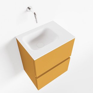 MONDIAZ ADA 40cm toiletmeubel ocher. LEX wastafel talc rechts zonder kraangat