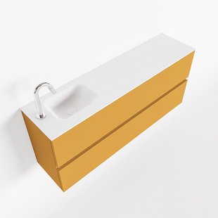 MONDIAZ ADA 120cm toiletmeubel ocher. LEX wastafel talc links 1 kraangat