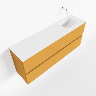 MONDIAZ ADA 120cm toiletmeubel ocher. LEX wastafel talc rechts zonder kraangat