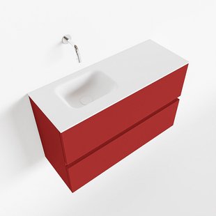 MONDIAZ ADA 80cm toiletmeubel fire. LEX wastafel talc links zonder kraangat