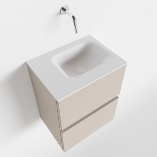 MONDIAZ ADA 40cm toiletmeubel linen. LEX wastafel talc links zonder kraangat