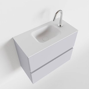 MONDIAZ ADA 60cm toiletmeubel cale. LEX wastafel talc midden 1 kraangat