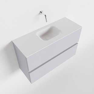 MONDIAZ ADA 80cm toiletmeubel cale. LEX wastafel talc midden zonder kraangat