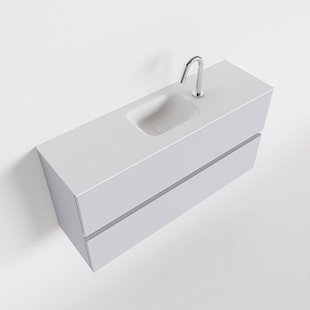 MONDIAZ ADA 100cm toiletmeubel cale. LEX wastafel talc midden 1 kraangat
