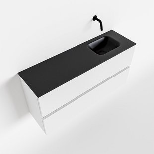 MONDIAZ ADA 100cm toiletmeubel talc. LEX wastafel urban rechts zonder kraangat