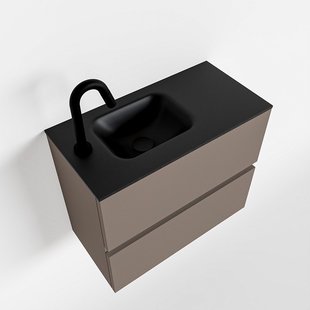 MONDIAZ ADA 60cm toiletmeubel smoke. LEX wastafel urban links 1 kraangat