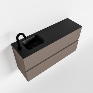 MONDIAZ ADA 100cm toiletmeubel smoke. LEX wastafel urban links 1 kraangat
