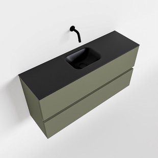 MONDIAZ ADA 100cm toiletmeubel army. LEX wastafel urban midden zonder kraangat