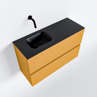 MONDIAZ ADA 80cm toiletmeubel ocher. LEX wastafel urban links zonder kraangat