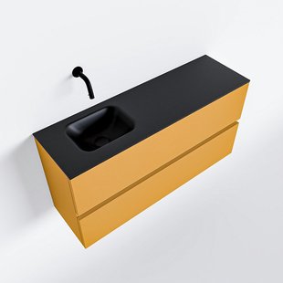 MONDIAZ ADA 100cm toiletmeubel ocher. LEX wastafel urban links zonder kraangat