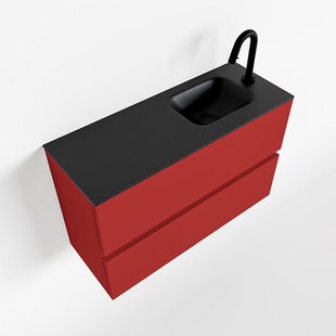 MONDIAZ ADA 80cm toiletmeubel fire. LEX wastafel urban rechts 1 kraangat