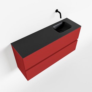 MONDIAZ ADA 100cm toiletmeubel fire. LEX wastafel urban rechts zonder kraangat