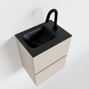 MONDIAZ ADA 40cm toiletmeubel linen. LEX wastafel urban rechts 1 kraangat