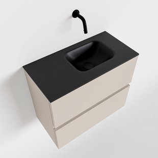 MONDIAZ ADA 60cm toiletmeubel linen. LEX wastafel urban rechts zonder kraangat