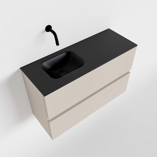 MONDIAZ ADA 80cm toiletmeubel linen. LEX wastafel urban links zonder kraangat