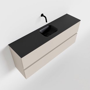 MONDIAZ ADA 120cm toiletmeubel linen. LEX wastafel urban midden zonder kraangat