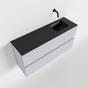 MONDIAZ ADA 100cm toiletmeubel cale. LEX wastafel urban rechts zonder kraangat