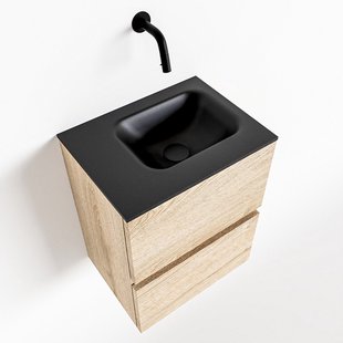 MONDIAZ ADA 40cm toiletmeubel washed oak. LEX wastafel urban links zonder kraangat