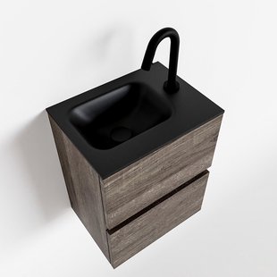 MONDIAZ ADA 40cm toiletmeubel dark brown. LEX wastafel urban rechts 1 kraangat MONDIAZ ADA 40cm toiletmeubel dark brown. LEX wastafel urban rechts 1 kraangat