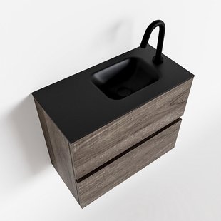 MONDIAZ ADA 60cm toiletmeubel dark brown. LEX wastafel urban rechts 1 kraangat MONDIAZ ADA 60cm toiletmeubel dark brown. LEX wastafel urban rechts 1 kraangat