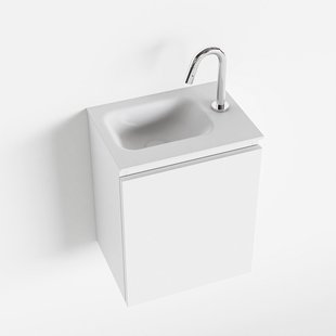 MONDIAZ OLAN 40cm toiletmeubel talc. LEX wastafel talc links 1 kraangat