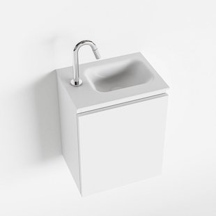 MONDIAZ OLAN 40cm toiletmeubel talc. LEX wastafel talc rechts 1 kraangat