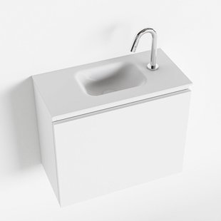 MONDIAZ OLAN 60cm toiletmeubel talc. LEX wastafel talc midden 1 kraangat