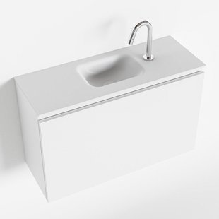 MONDIAZ OLAN 80cm toiletmeubel talc. LEX wastafel talc midden 1 kraangat